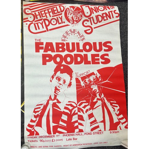 159 - Selection music and theatre posters to include venues  Sheffield city poly, all have been stored rol... 