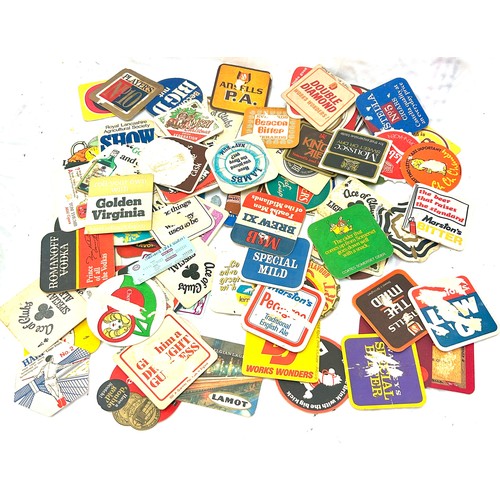 52 - Selection vintage beer  / cigarette mats, to include Watneys , Harp, Brivic, Platers No 6, Silk cut,... 