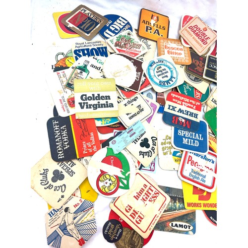 52 - Selection vintage beer  / cigarette mats, to include Watneys , Harp, Brivic, Platers No 6, Silk cut,... 