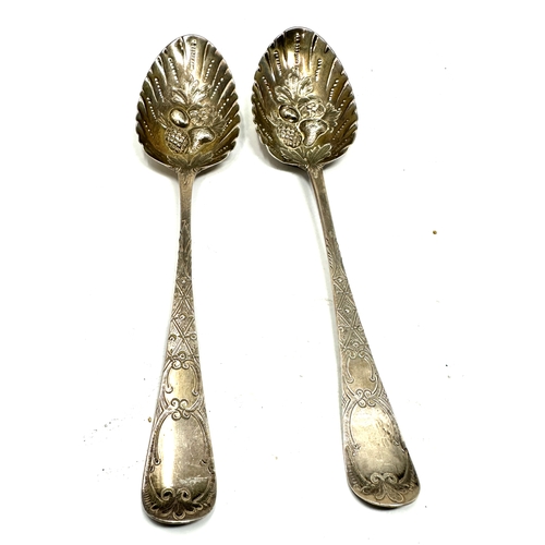 9 - Pair of Georgian silver berry spoons weight 102g