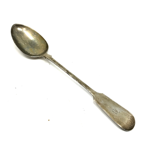 10 - Antique silver basting spoon measures approx 31cm weight 112g