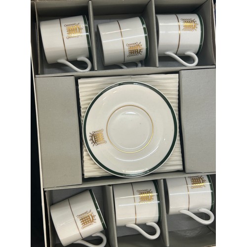 107 - Boxed vintage Wedgwood House of commons, coffee pot, cups and saucers, creamer and sugar box all wit... 