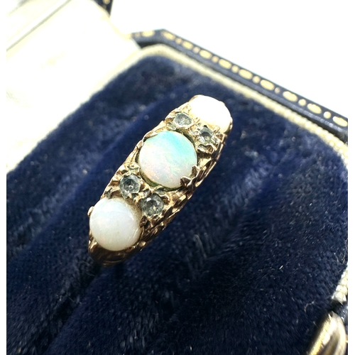 101 - 9ct gold opal & diamond ring weight 2.5