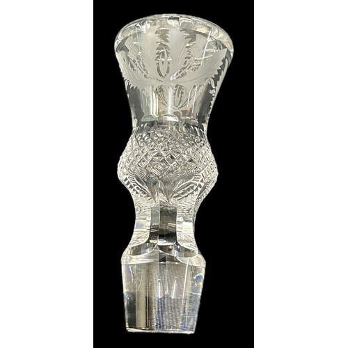 361 - Vintage Edinburgh thistle pattern crystal glass decanter with stopper in good overall condition