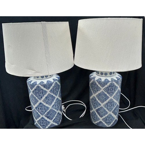 144 - 2 pairs of pot table lamps, tallest measures approximately 23 inches