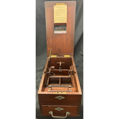 199 - Antique mahogany till, made by Dudley & Company