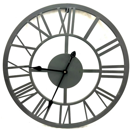 34 - Metal wall hanging battery operated clock, approxiamte diameter 22 inches