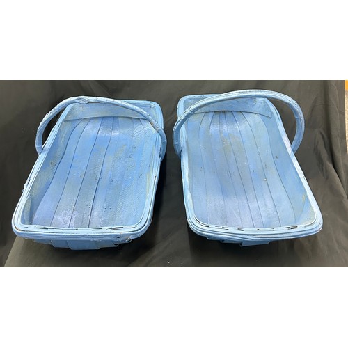 229 - 2 vintage painted trugs