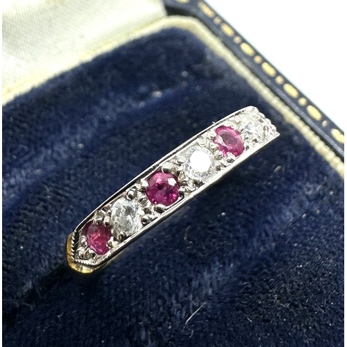 108 - 18ct gold ruby & diamond ring weight 3.4g