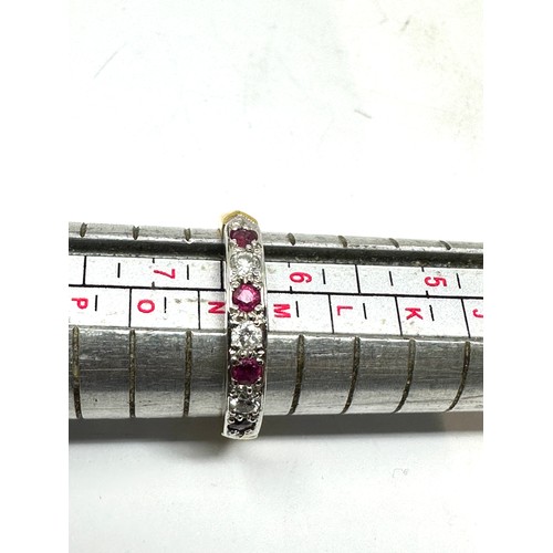 108 - 18ct gold ruby & diamond ring weight 3.4g