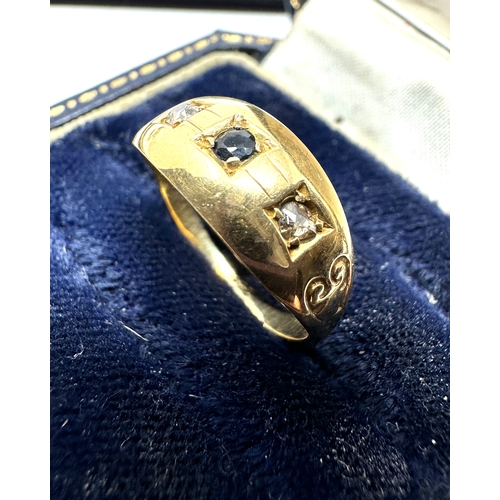 113 - 18ctb gold sapphire & diamond ring weight 2.5g