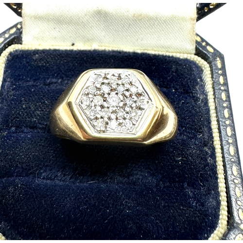 135 - 9ct gold diamond signet ring weight 6g