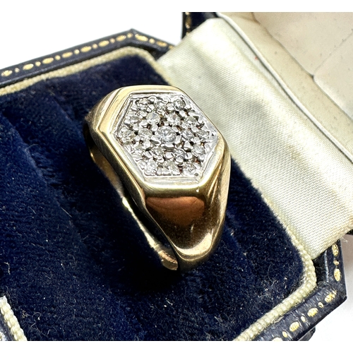 135 - 9ct gold diamond signet ring weight 6g