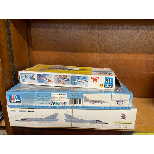 11 - Three boxed model kits includes Tiger Blue angels, Italeri EF-111 a raven and Euard 8495, may not be... 