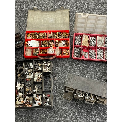 322 - Selection of assorted miniature multidrawers with a large selection of screws, nuts, bolts etc