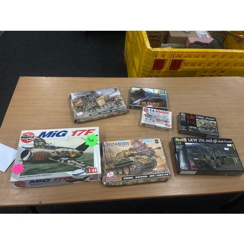 73 - Selection of Boxed models includes Airfix 17f, f-15 eagle, Revel LKW, may all not be complete