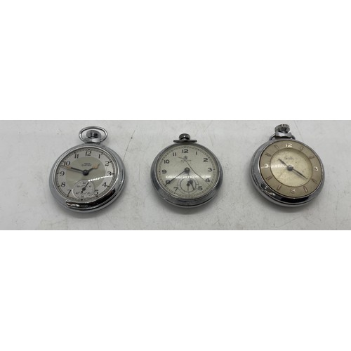 424 - Mens Vintage Smiths Services Pocket Watch Hand-Wind Working x 3