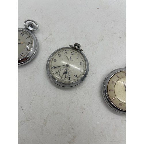 424 - Mens Vintage Smiths Services Pocket Watch Hand-Wind Working x 3