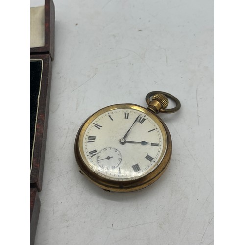 428 - Mens Vintage Rolled Gold Pocket Watch Oxford Hand-Wind Working x 2