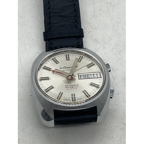 463 - Mens Vintage Le Cheminant Alarm Wristwatch Hand-Wind Working