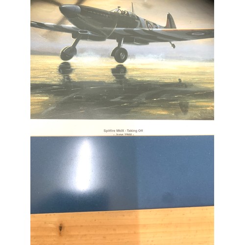 58 - Framed print spitfire mark 4, signed measures approximately 20 inches tall 23 inches wide