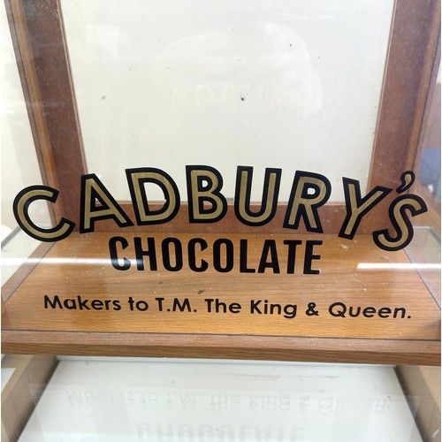 155 - Advertising cadburys display cabinet 17 inches tall 18 inches wide 10 inches depth