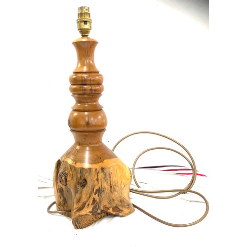 234 - Carved wooden lamp, height approximately 28 inches