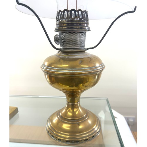 340 - Small brass oil lamp height 20.5 inches