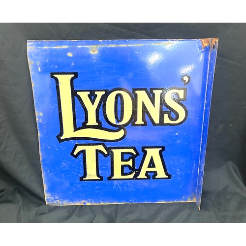 29 - Advertising Lyons Tea sign measures approximately 16 inches tall 15.5 inches wide