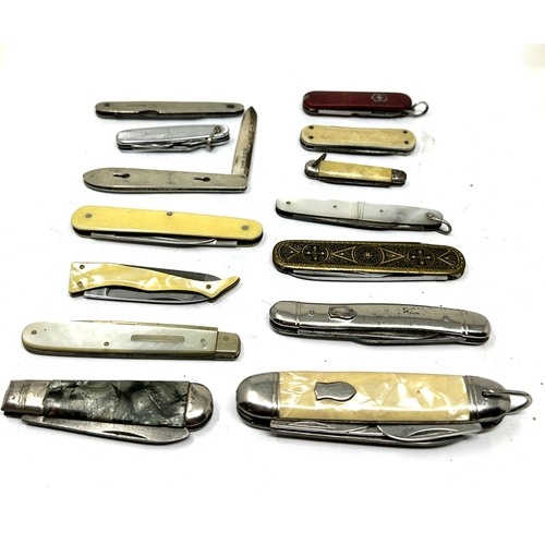 458 - selection of 14 vintage penknives