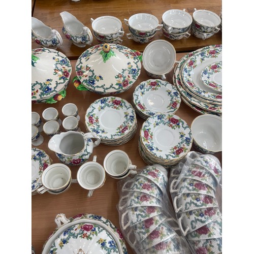 209 - Large Booths Florentine diner set includes Tureens, plates, gravy boats, a8042