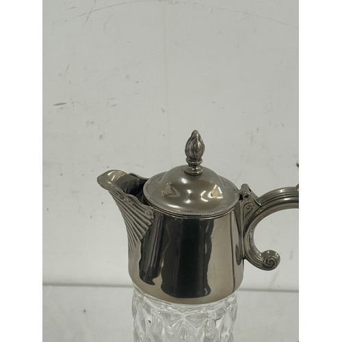 375 - Silver plated top claret jug