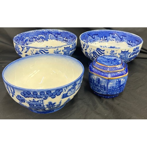 25 - Selection blue and white oriental bowls and a ginger jar