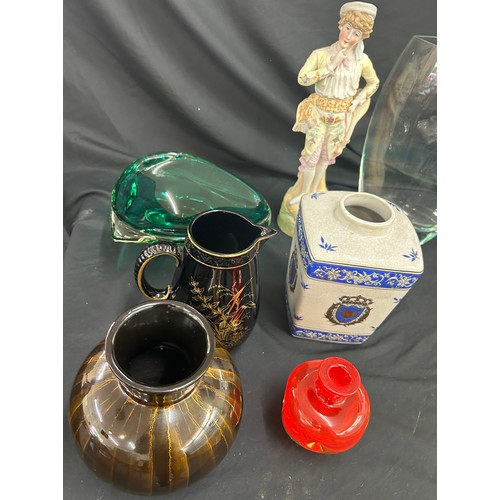 170 - Selection of collectables to include Victorian jug, Victoria ware, Bisque figure, glass art bowl, va... 