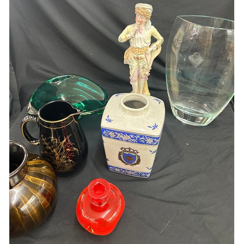 170 - Selection of collectables to include Victorian jug, Victoria ware, Bisque figure, glass art bowl, va... 