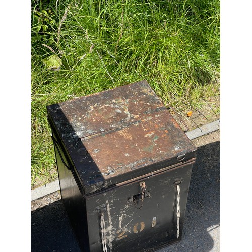 280 - Military metal box measures approximately 18 inches tall 13 inches wide 13 inches depth