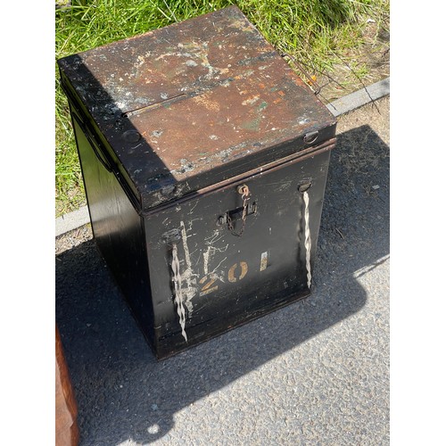 280 - Military metal box measures approximately 18 inches tall 13 inches wide 13 inches depth