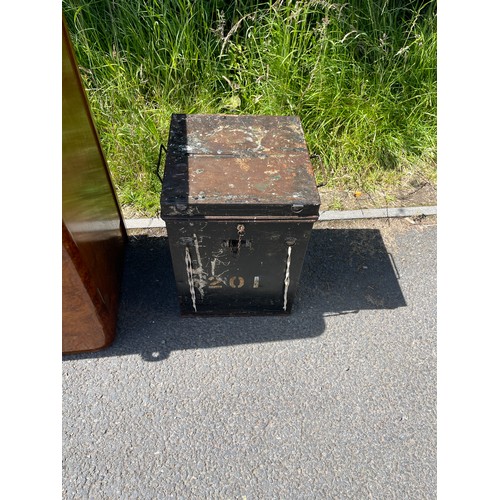 280 - Military metal box measures approximately 18 inches tall 13 inches wide 13 inches depth