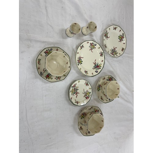 177 - Part Royal Doulton Old Leeds spray tea set inludes cups, saucers, Egg cups etc