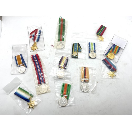 503 - Selection of 13 British war miniature medals from WWI, WWII, Falklands and Gulf wars