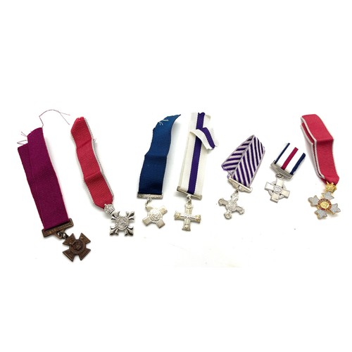 502 - Selection of 7 Miniature British Honours including Victoria Cross, George Cross, CBE, Military Cross... 