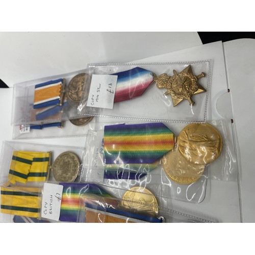 485 - Selection of high quality replacement medals.
2 each of WWI Victory, War Medal and 1914/15 Star.
3 W... 