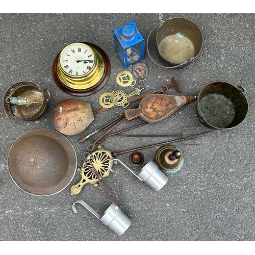 90 - Selection vintage metalware to include brass etc