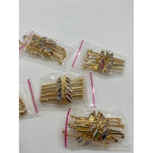 491 - Dealers lot of approx. 50 shipping line tie clips - 6 different shipping line flags including P&O pa... 