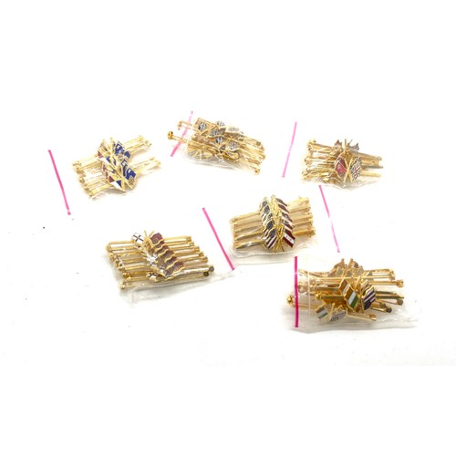 491 - Dealers lot of approx. 50 shipping line tie clips - 6 different shipping line flags including P&O pa... 