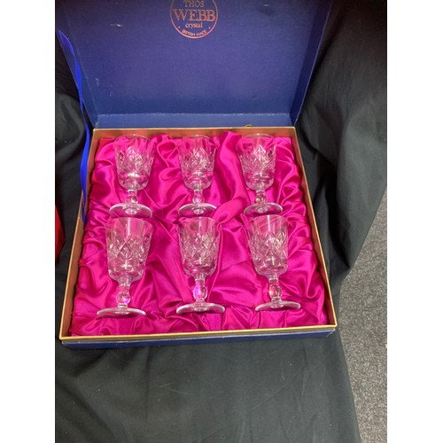 171 - Selection boxed drinking glass, include Webb etc, one set is missing a glass