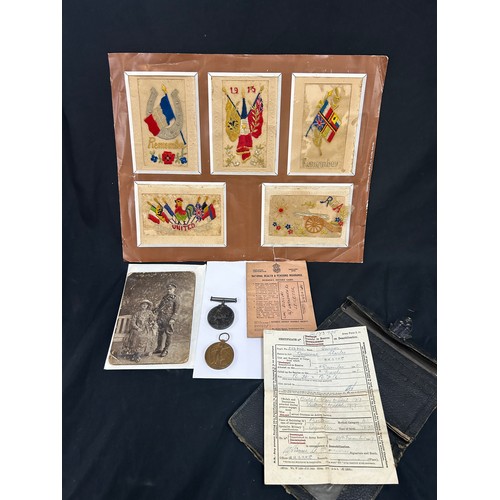 11 - Selection of militarian to include named Defense medal, photo of soldier, paperwork relating to meda... 