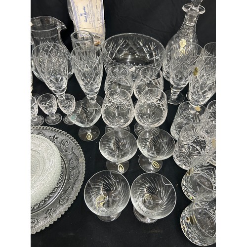 213 - Matching Webb Corbett decanter and 6 glasses together with a selection of various crystal and glassw... 