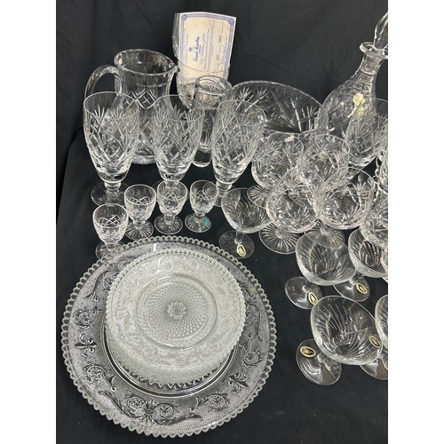 213 - Matching Webb Corbett decanter and 6 glasses together with a selection of various crystal and glassw... 