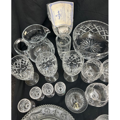 213 - Matching Webb Corbett decanter and 6 glasses together with a selection of various crystal and glassw... 